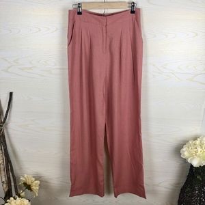 ASOS Linen High Waisted Pants Blush Pink
